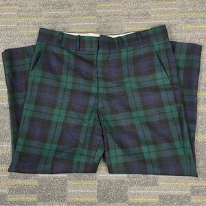 Vintage LL Bean Pants Mens 36x27 Wool Blackwatch Tartan Plaid 70’s USA Hemmed